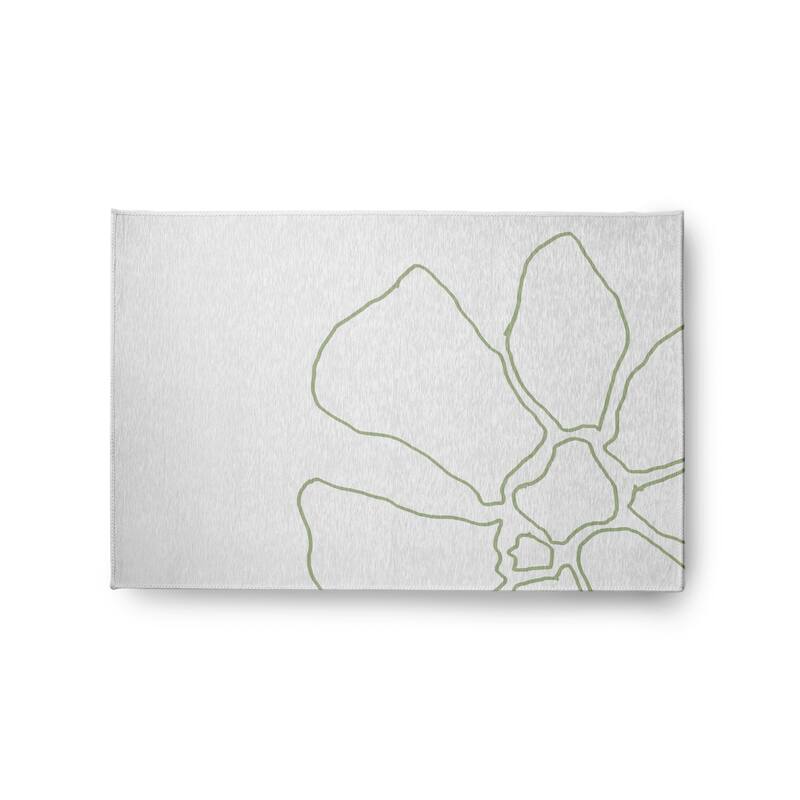 Petal Lines Spring Chenille Rug - Green/White - 2' x 3'
