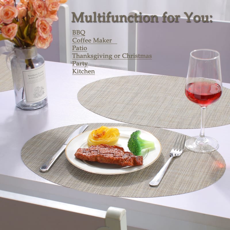Washable Placemats Set of 4 Non-Slip Insulation Mats