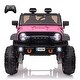 preview thumbnail 1 of 32, 24V Kids Ride-On Truck with Remote Control, 19.7" Seat Width 2-Seater Electric Toy Pink
