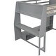 preview thumbnail 12 of 25, Wooden Gaming Loft Bed with LED Light and Multi-storage Shelves, Twin/Full Size Loft Bedframe with Desk and Hanging Clothes Rack