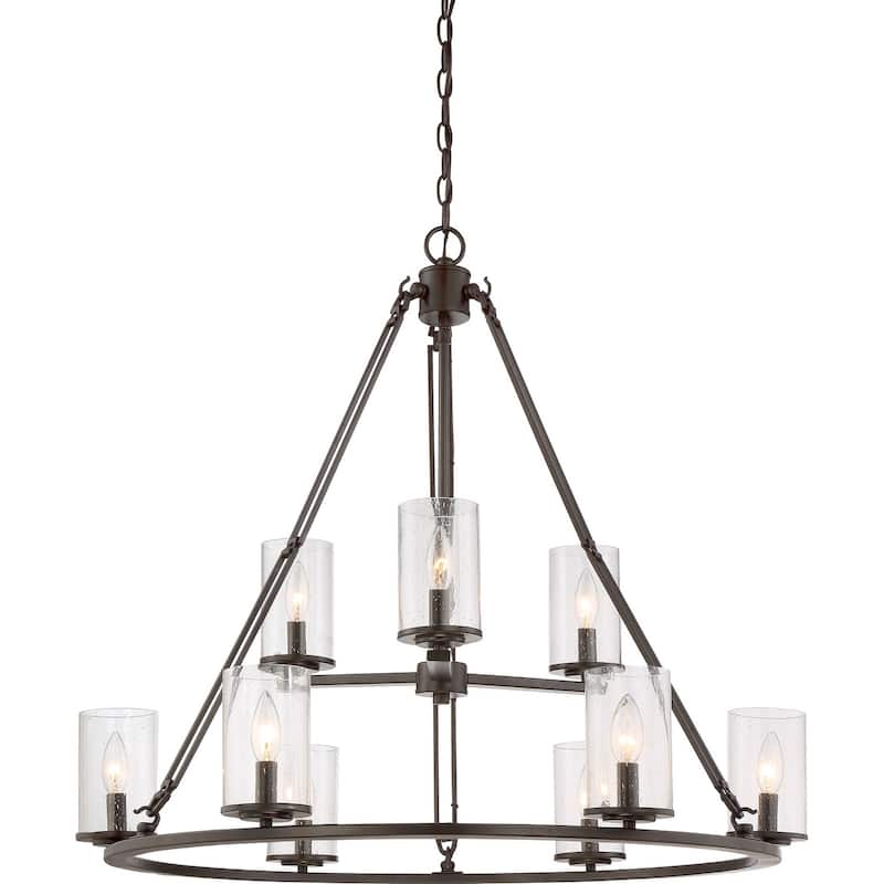 Buchanan 9-Light 30" Transitional Chandelier in Western Bronze - Western Bronze