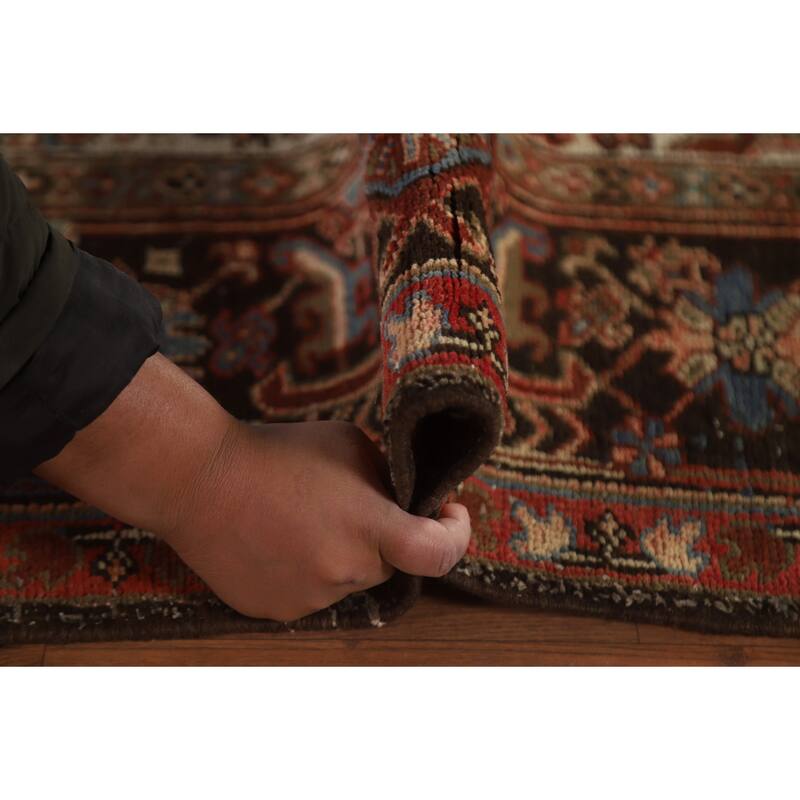 Hand Knotted Oriental 100% Wool Carpet Traditional Medallion Red Heriz Area Rug - 12' 10'' X 9' 7''