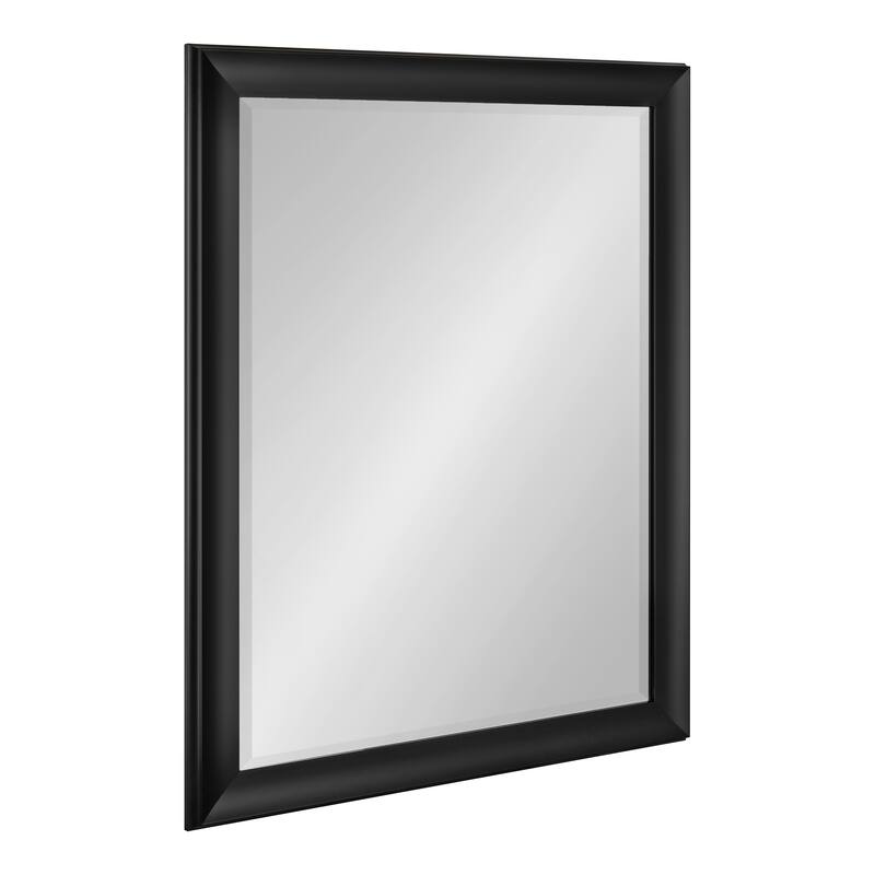 Kate and Laurel Scoop Framed Beveled Wall Mirror - 26x32 - Black