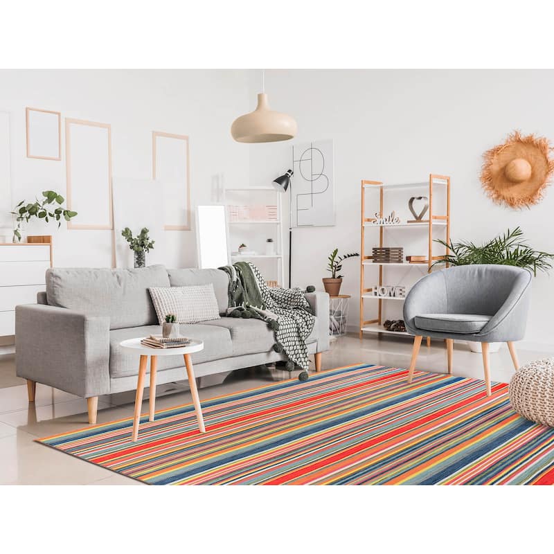Liora Manne Sonoma Malibu Stripe Hand-woven Indoor/ Outdoor Area Rug
