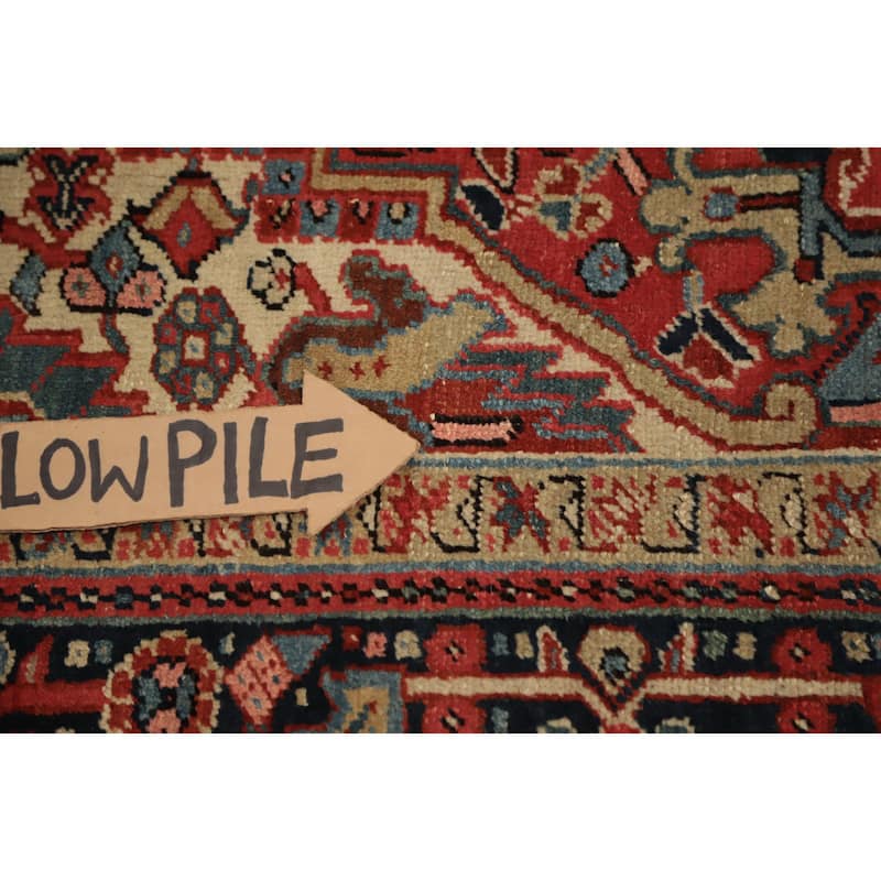 Hand Knotted Oriental 100% Wool Carpet Traditional Medallion Oranges & Rust Heriz (serapi) Area Rug - 12' 11'' X 8' 11''