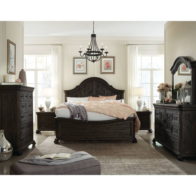 Magnussen Home Bellamy Peppercorn Shaped Panel Bed