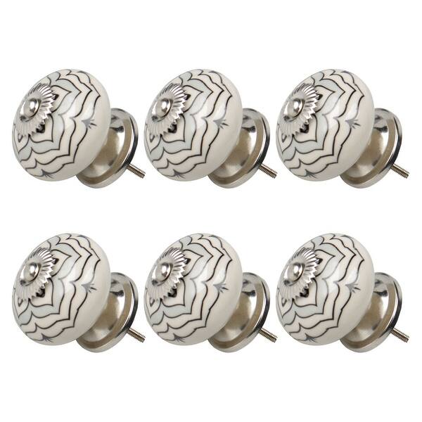 Shop 6pcs Ceramic Vintage Knobs Drawer Round Pulls For Cupboard