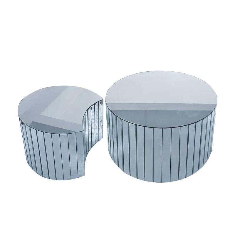 Luxury mirror coffee table - silver modern living room furniture Small coffee table suitable for modern home furniture