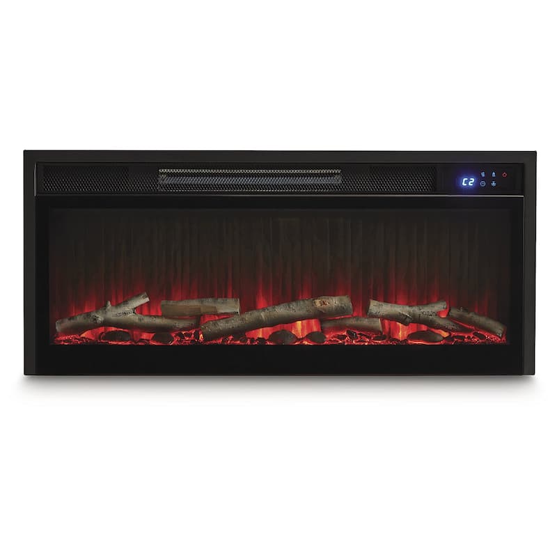 Signature Design by Ashley Entertainment Accessories Black Fireplace Insert - 34"W x 6"D x 15"H