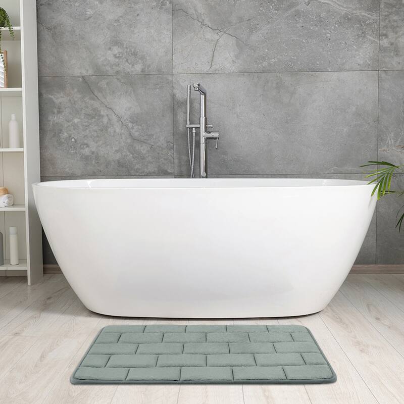 Memory Foam Bath Mat, Soft Absorbent Bathroom Rug Non-Slip Dry Fast