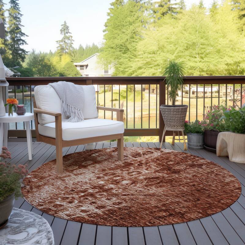 Machine Washable Indoor/ Outdoor Chantille Abstract Modern Rug