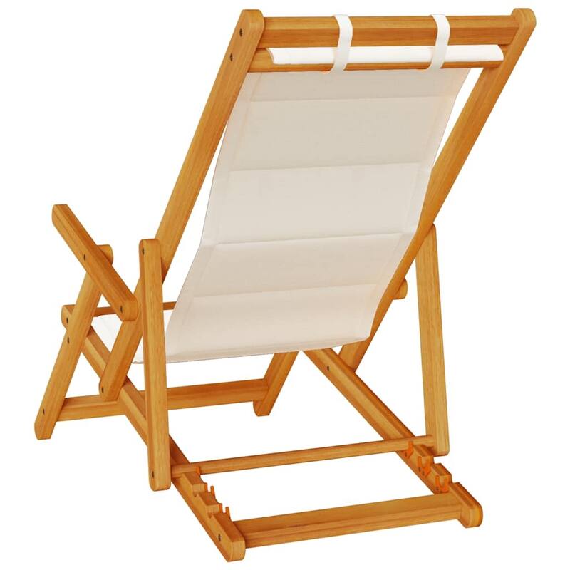 vidaXL Beach Chair 61.5 x 123 x 82cm Solid Acacia wood - 24.2 x 48.4 x 32.3 in