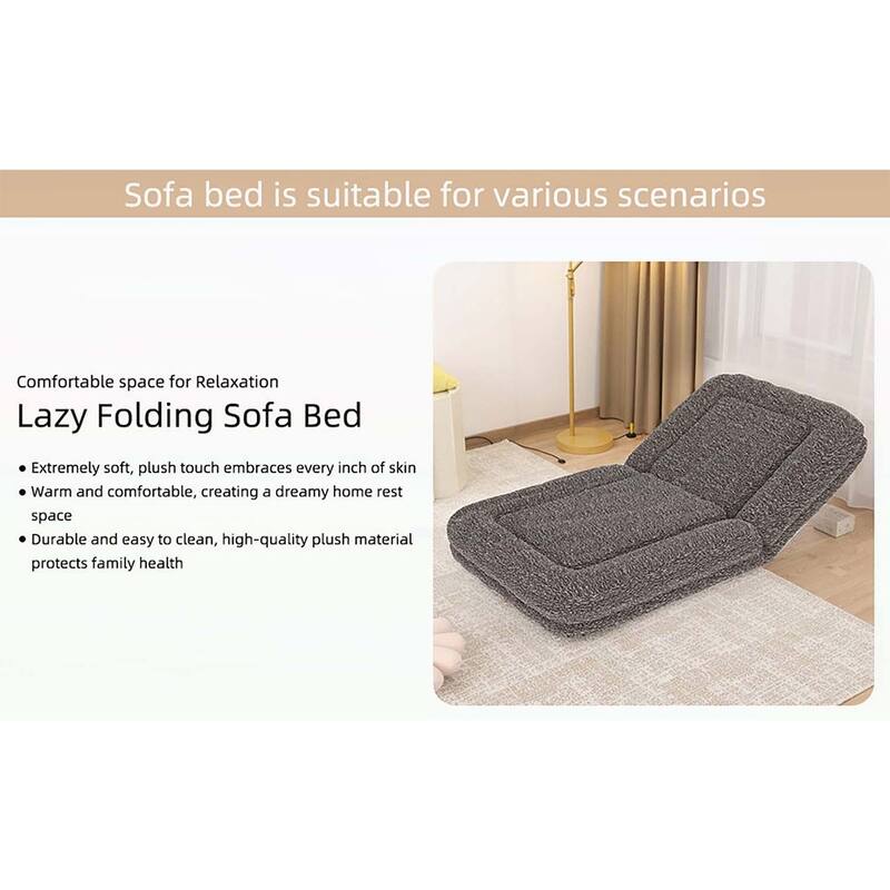 Sleek Modern Design Folding Sofa Chair with 5 Adjustable Positions for Gaming,Meditation,and Relaxation