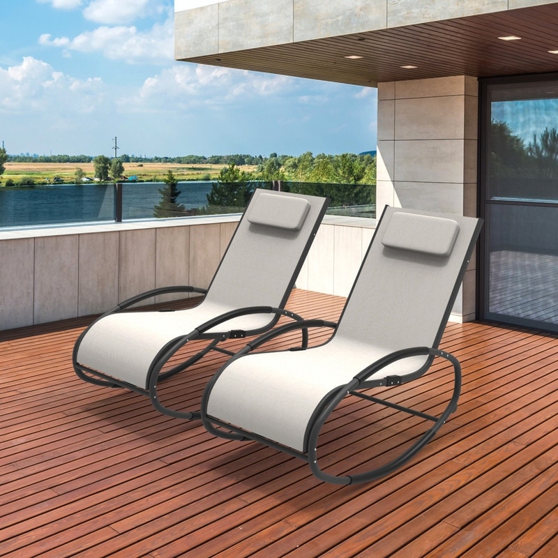 2-Piece Patio Rocking Chair Set for Outdoor Relaxation-image