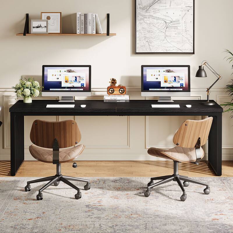 78.74" Extra Long Computer Desk, Double 2-Person Desk, Workstation Writing Study Table for Home Office