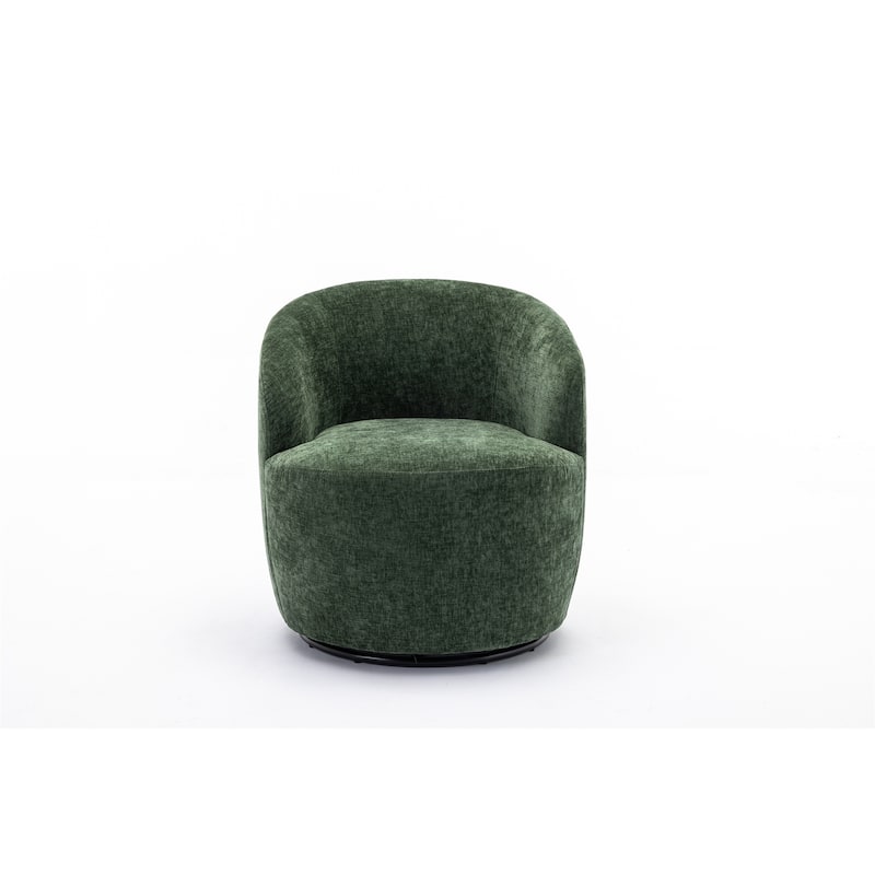 Chenille Fabric Swivel Accent Armchair - Green
