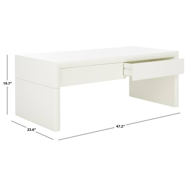 dimension image slide 0 of 4, SAFAVIEH Home Collection Rune Coffee Table W/ Drawers - 47" L x 24" D x 20" H
