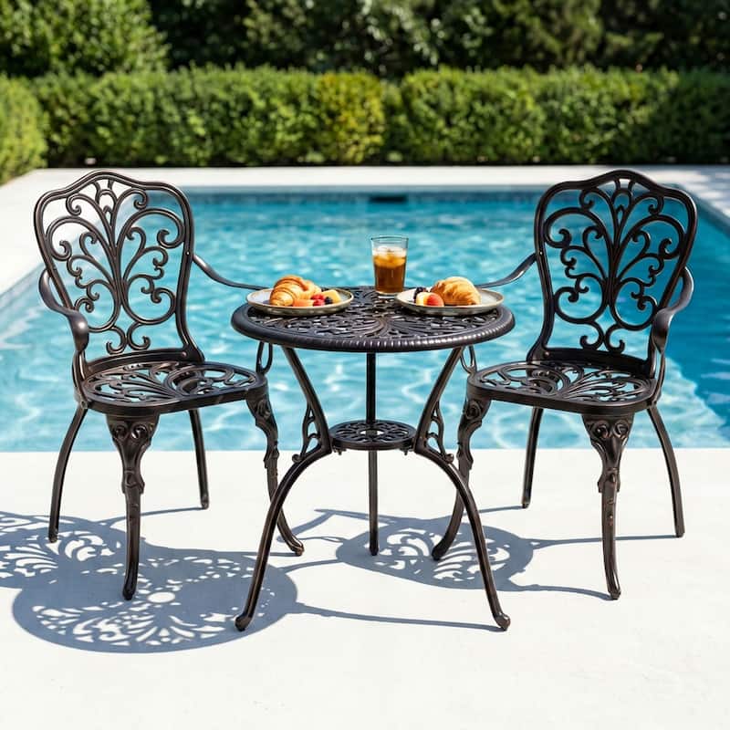 Christopher Knight Home - VIGO Aluminum Outdoor Patio Bistro Dining Set