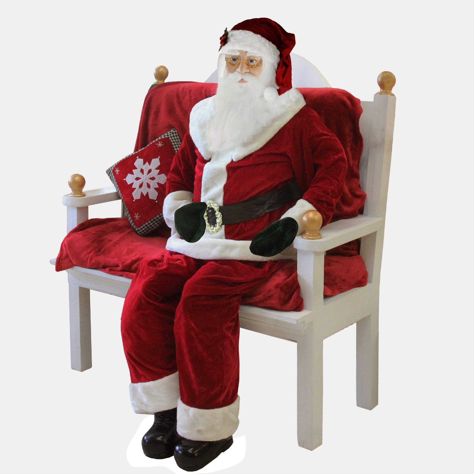 large stuffed sitting santa claus