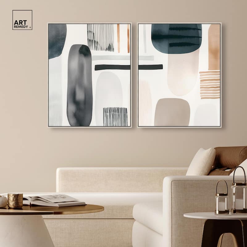 Floating Shapes I Canvas Set of 2 by Art Remedy