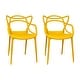 preview thumbnail 3 of 18, Liana Mid-Century Modern Chair Set of Two Yellow