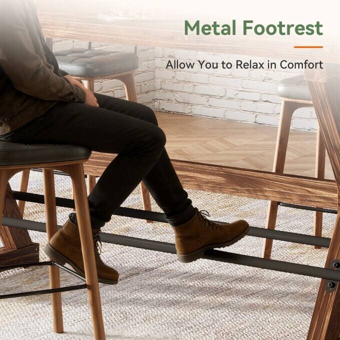 Farmhouse Solid Wood Counter Height Bar Table, 63" Tall Dining Table - N/A