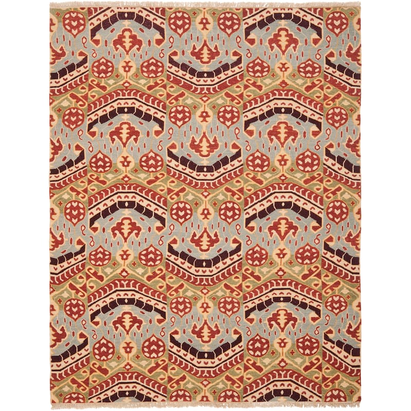 SAFAVIEH Couture Handmade Sumak Flatweave Emmeline Traditional Oriental Wool - 8' x 10' - Blue/Green - Rectangle