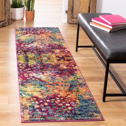 SAFAVIEH Monaco Shiloh Boho Abstract Modern Watercolor Area Rug