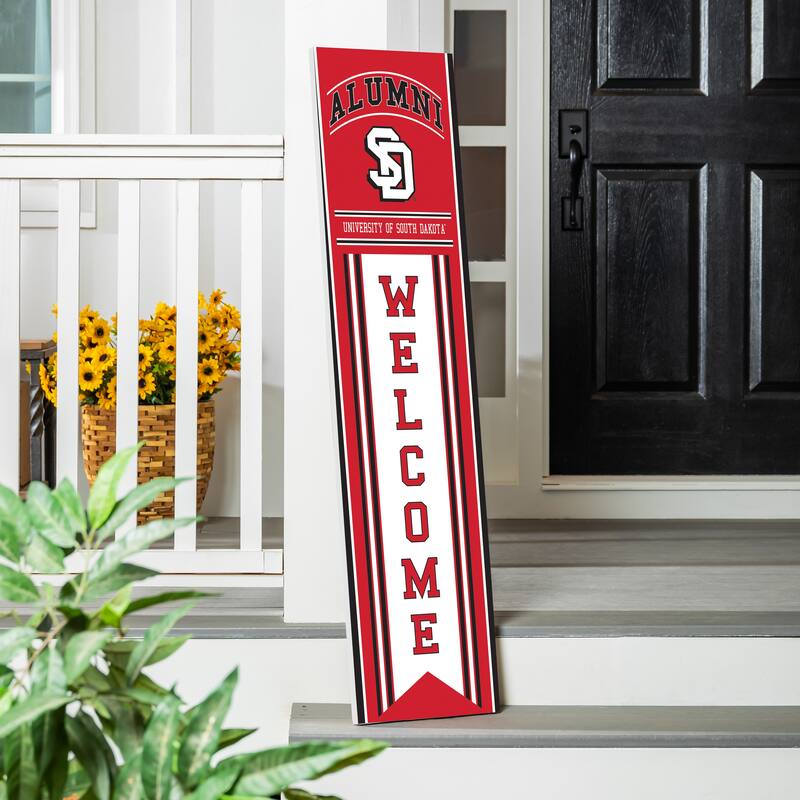 47" Porch Leaner Welcome Wall Sign, University of South Dakota - Red