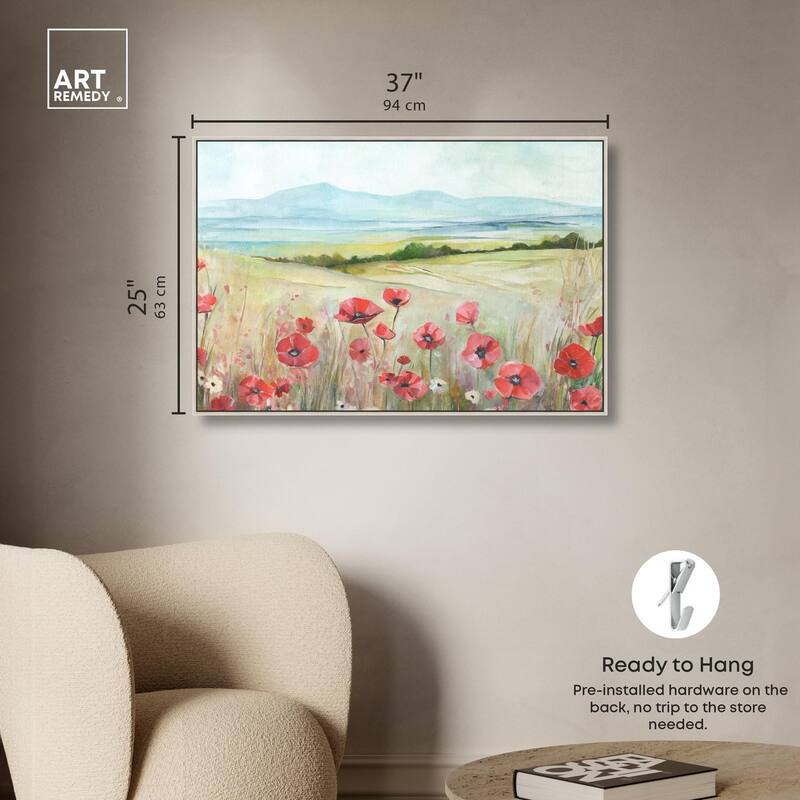 The Poppy Field Canvas by Art Remedy