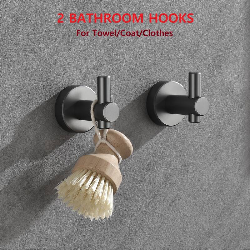 6 Piece Aluminum Bathroom Towel Rack Set Wall Mount