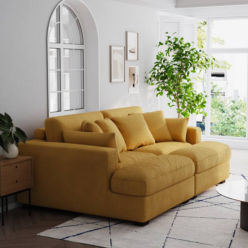 Navaeh Corduroy Modular Sectional Sofa Large Couch Sleeper Chaise
