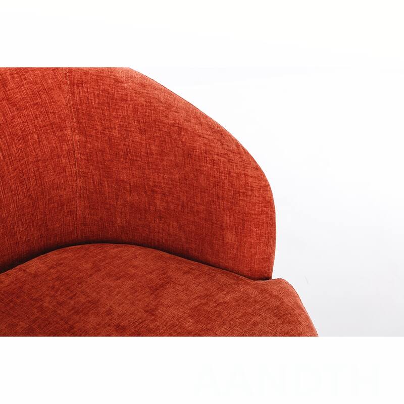 Chenille Swivel Barrel Chair