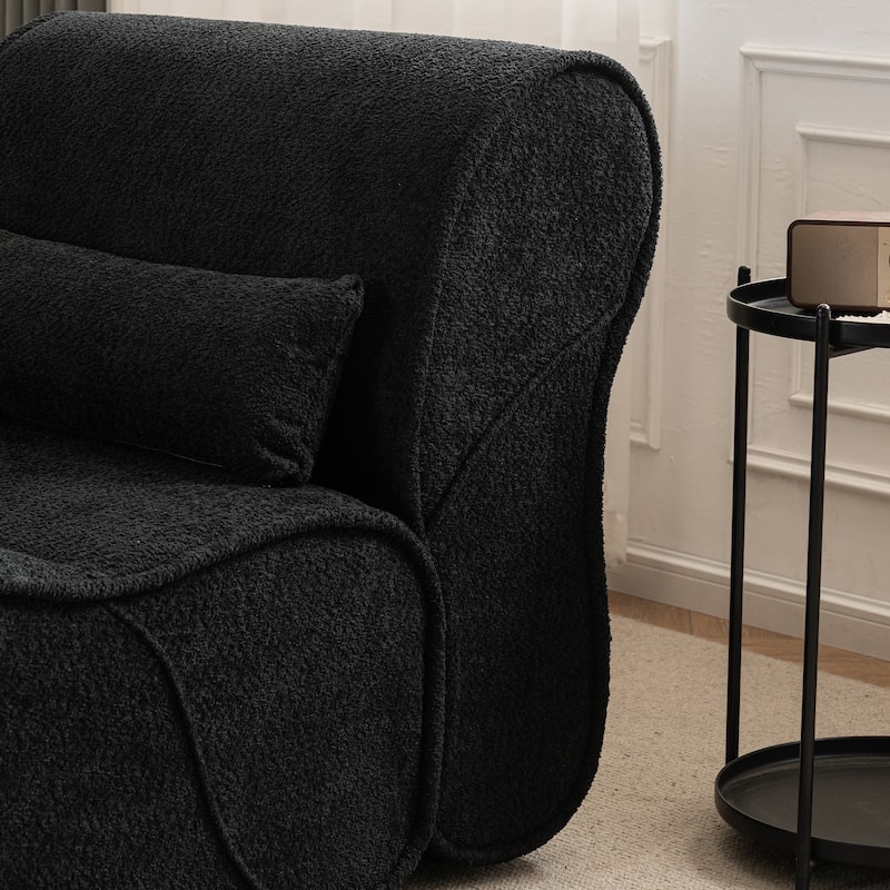 Ergonomic Design Pellet Velvet Sofa Lounge Chair with Pillow