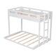 preview thumbnail 11 of 9, White Twin over Full Solid Wood Bunk Bed with Ladder