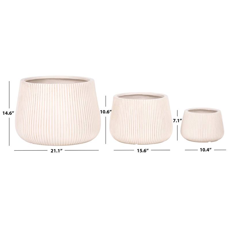 SAFAVIEH Outdoor Living Sara Planter Pot (Set of 3) - 21"W x 21"D x 15"H