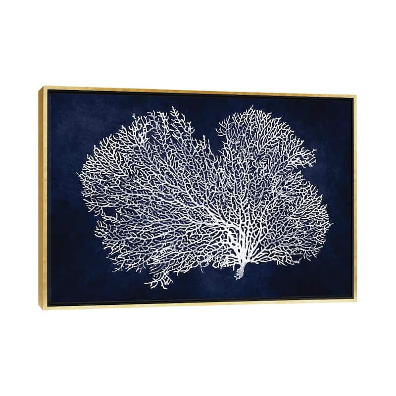 iCanvas "Sea Fan on Indigo Blue II" by Melonie Miller Framed Canvas Print - Gold - 32x48