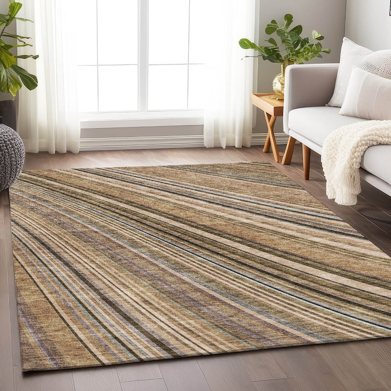 Premium Washable Super Soft Modern Flow Mayfield Rug - Taupe - 2'6" x 3'10"