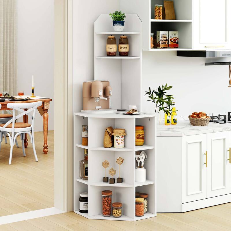 6-Tier Tall Narrow Display Bookshelf 12 Cube Storage Organizer