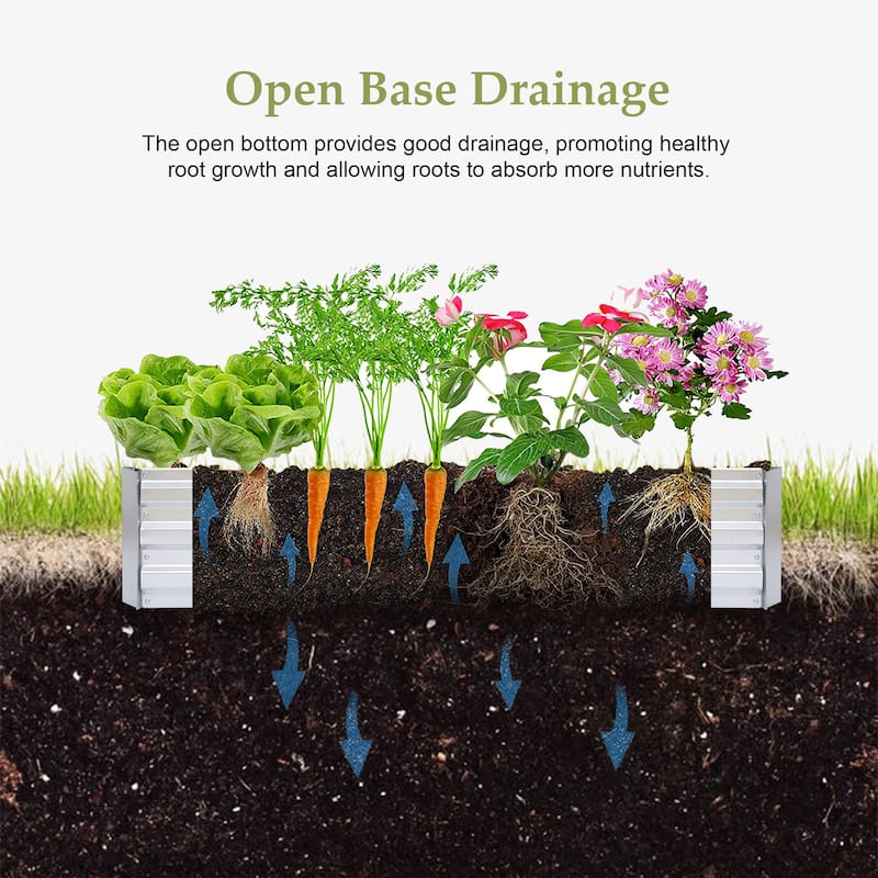 72in Rectangular Galvanized Steel Raised Garden Bed
