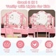 preview thumbnail 11 of 11, GIMMYFIVE Princess Makeup Desk & Chair Set Withtouch Light Detachable Tri-Folding Mirror