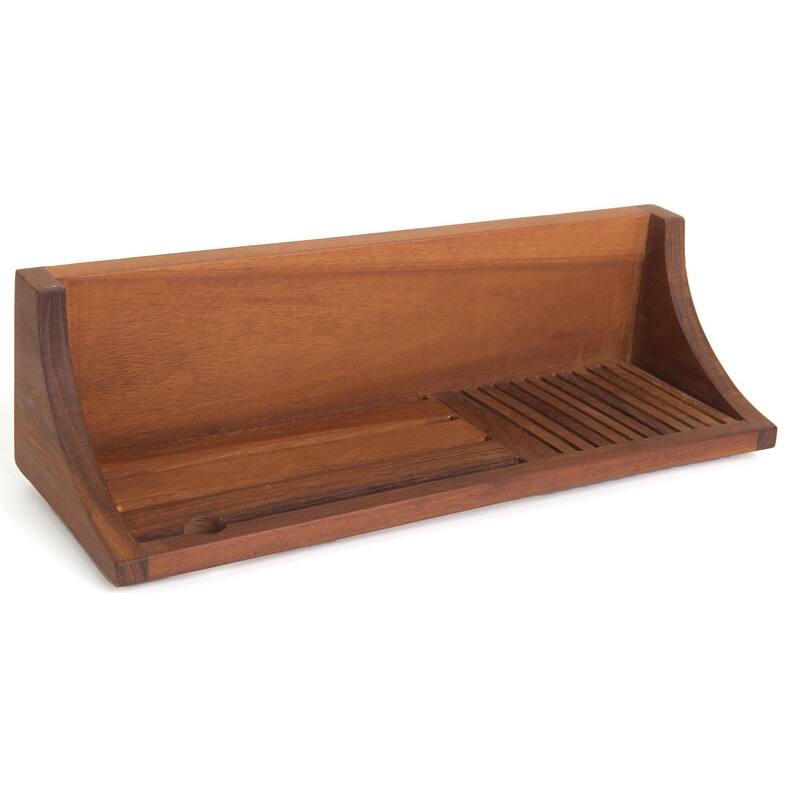 The Original Moa Straight Teak Shower Shelf - Teak Oil