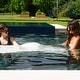 preview thumbnail 11 of 22, Aqua Outdoors inPool Chaise Set-Two Chaises-Two Pillows-One Small in Pool Side Table - ledges up to 9"in Deep