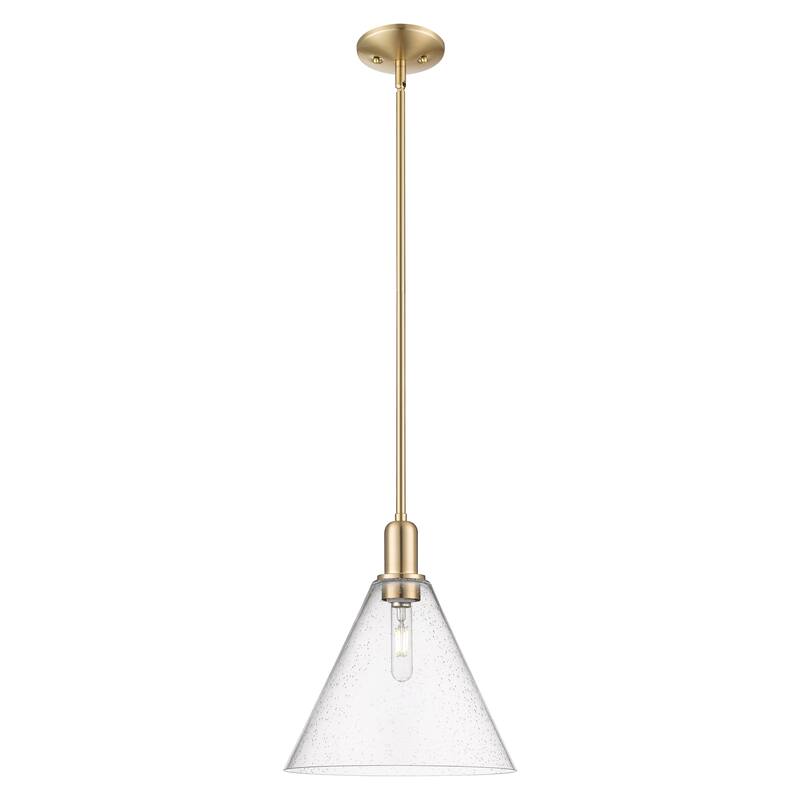 Innovations Lighting Endless Possibilities Arcadia - Berkshire Glass - 1 Light 12" Stem Hung Mini Pendant - Champagne Bronze/Seedy