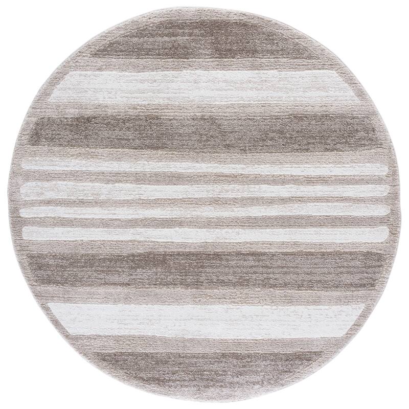 SAFAVIEH Northport Cecille Rug - 6'7" Round - Taupe/Ivory