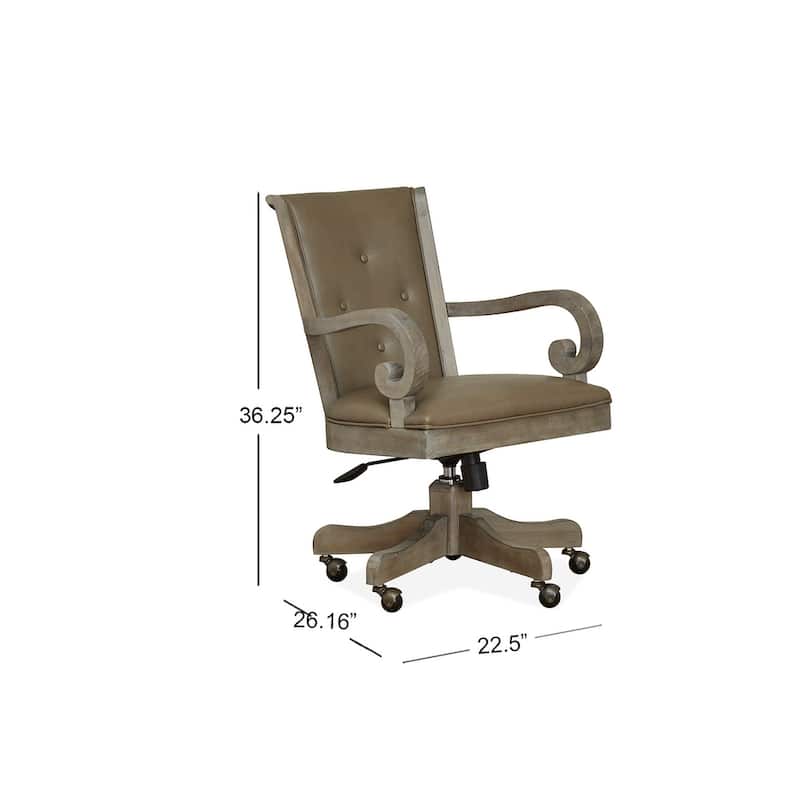 Magnussen Home Tinley Park Dove Tail Grey Fully Upholstered Swivel Chair - 22.5''W x 26.16''D x 36.25''H
