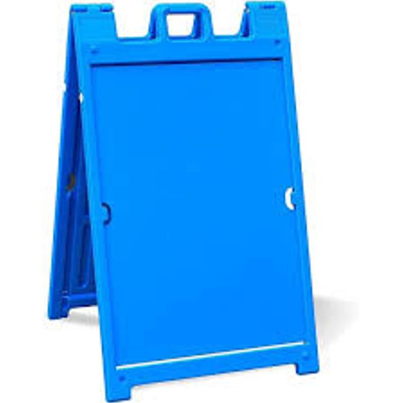 Jumbl A Frame Sandwich Board – 24 x 36” Display Sidewalk Sign with PVC Sign Protector (Blue)