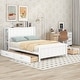 preview thumbnail 25 of 34, Grey Full Platform Bed with Drawers, Storage Shelves, Headboard & Footboard