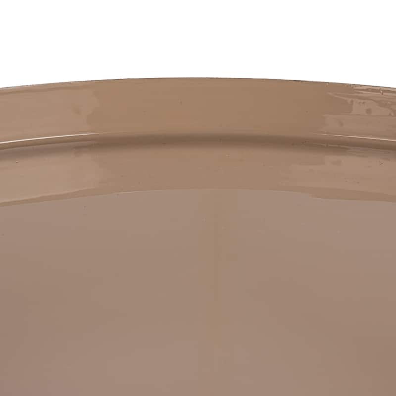 Sturdy Enameled Metal Tray Table - 14.0"L x 14.0"W x 17.3"H