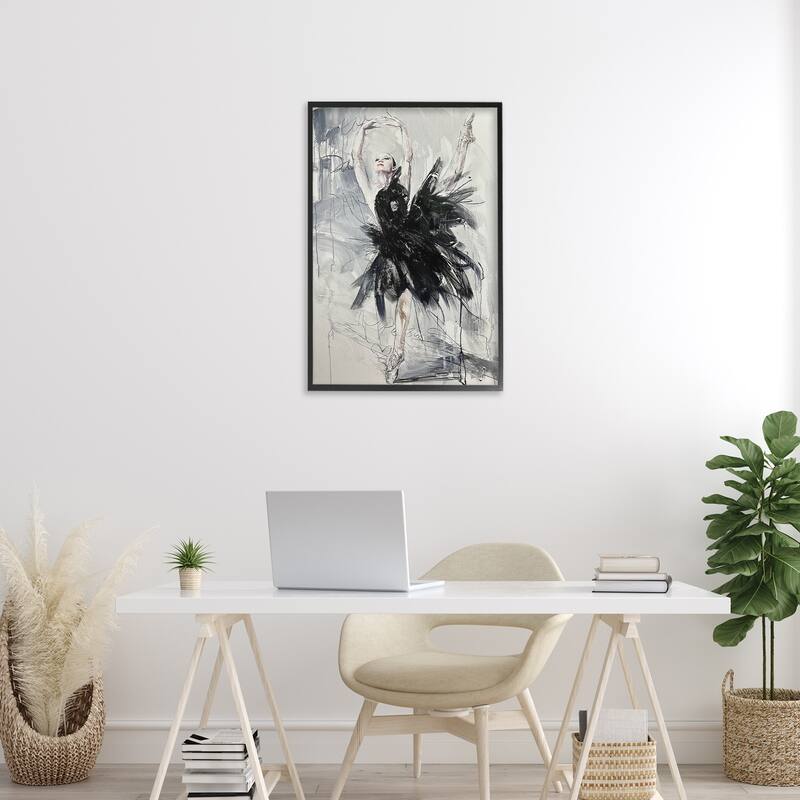Stupell Graceful Dancer Abstract Framed Giclee Art Design By Lucille Lee